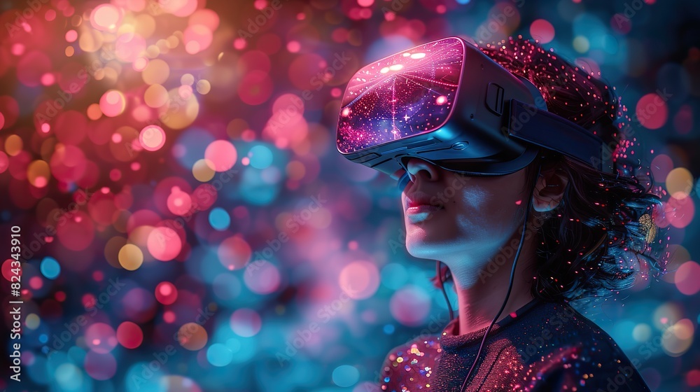 Poster a virtual reality globe with dynamic connection points. image