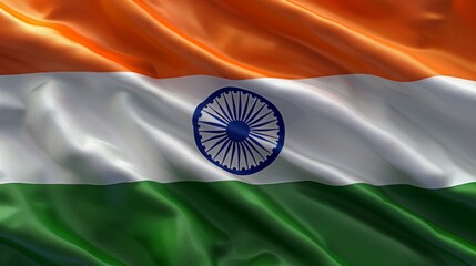 High-Resolution Image of the Indian National Flag with the Ashoka Chakra, Displaying Vibrant Colors.