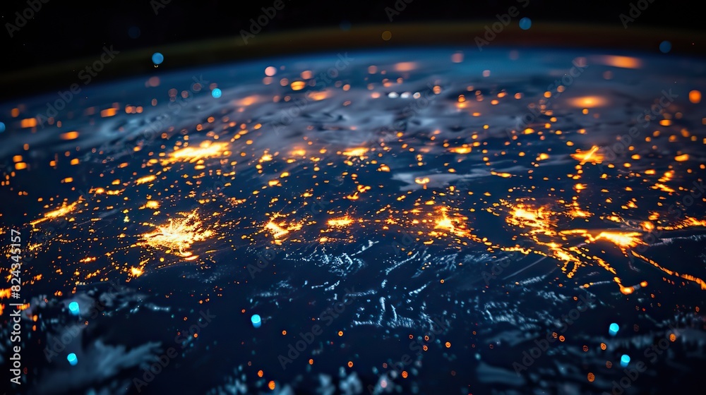 Poster virtual servers linked across different continents. image