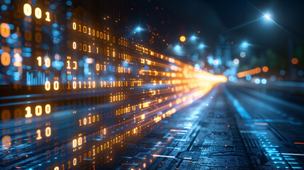 Obraz premium Fuzzy light dynamic tunnel panorama 
