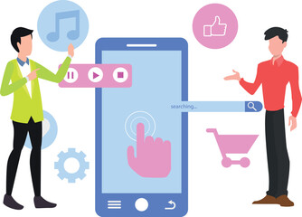 The boys are choosing an app.