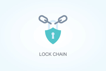 Lock Chain Vector  Or Logo Sign Symbol Illustration