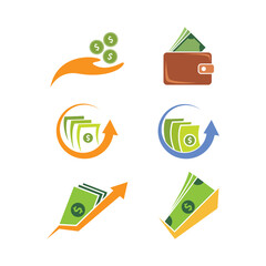 Currency hand and money icon