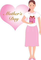 母の日のプレゼントを持つ女性
