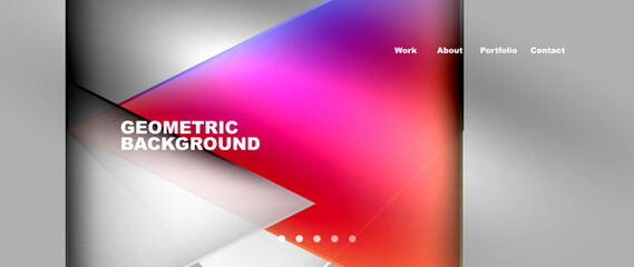 Naklejka premium Metal triangles with colorful bright triangles. Geometric modern minimalist design template