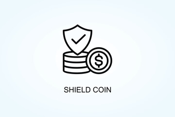 Shield Coin Vector  Or Logo Sign Symbol Illustration
