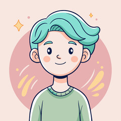 Minimalist person with a relieved expression, crafted in an adorable doodle style, Generative AI