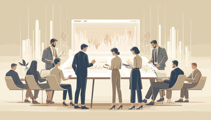 Obraz premium Concept vector illustration of a stock investment.