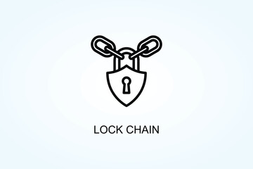 Lock Chain Vector  Or Logo Sign Symbol Illustration
