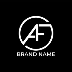AF monogram circle logo design
