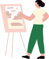 The girl is studying art.