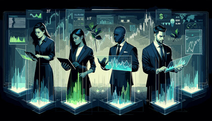 Concept vector illustration of a stock investment.