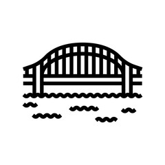 tied arch bridge line icon vector. tied arch bridge sign. isolated contour symbol black illustration
