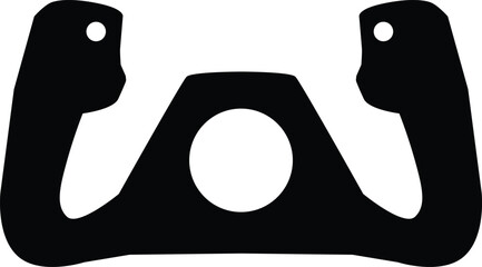 Airplane yoke steering wheel icon. Yoke semi sign. Airplane steering yoke symbol. flat style.