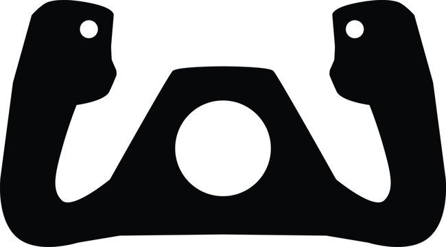 Airplane yoke steering wheel icon. Yoke semi sign. Airplane steering yoke symbol. flat style.