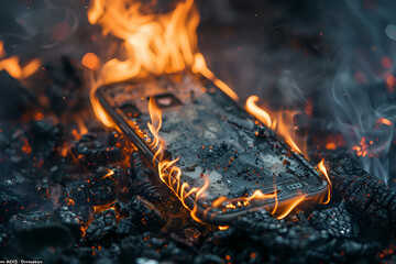 Mobile Phone Catches Fire Whilst Charging,
Overheated phone caused a small fire accident
