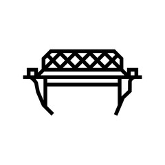 bailey bridge line icon vector. bailey bridge sign. isolated contour symbol black illustration