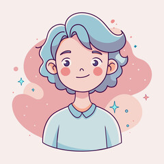 Minimalist person with a flirty expression, crafted in an adorable doodle style,  Generative AI