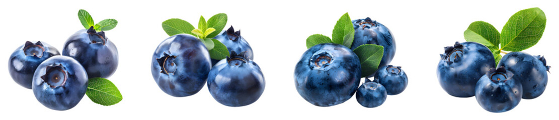 Obraz premium Blueberry, isolated, fruit, PNG set