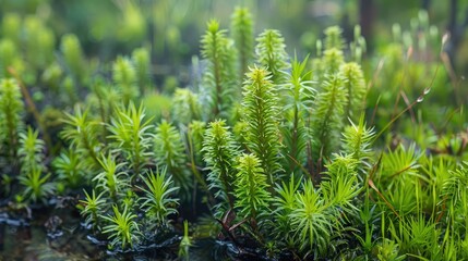 Polytrichum formosum concentration amid sphagnum moss