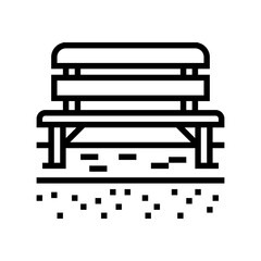 bench elderly leisure line icon vector. bench elderly leisure sign. isolated contour symbol black illustration