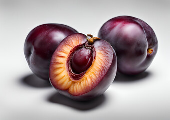 Fototapeta premium Plum against a white background.