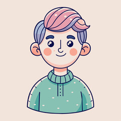 Minimalist person with a cheeky expression, crafted in an adorable doodle style, Generative AI
