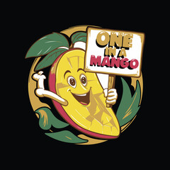 One in a mango funny vector design