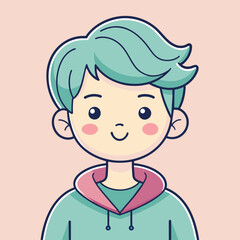 Minimalist person with a cheeky expression, crafted in an adorable doodle style, Generative AI