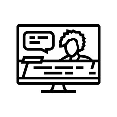 otome game otaku line icon vector. otome game otaku sign. isolated contour symbol black illustration