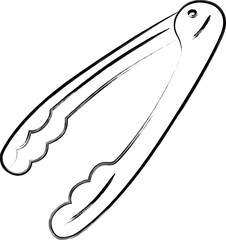 筆書き単品アイコン　トング