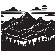 Beautiful Nature Mountain silhouette