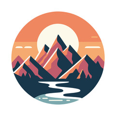 Circle Logo Nature Mountain