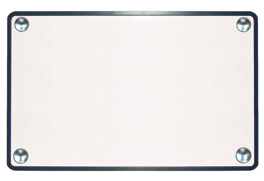 plaque d&rsquo;immatriculation avec rivets de fixation , fond blanc 