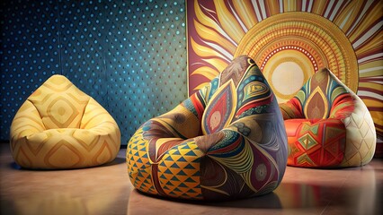 bean bag chairs african picture and abstract