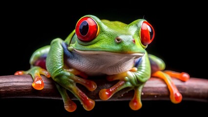 red eyed tree frog on a leaf