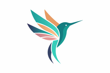Fototapeta premium Humming bird logo on white background vector illustration