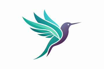 Humming bird logo on white background vector illustration