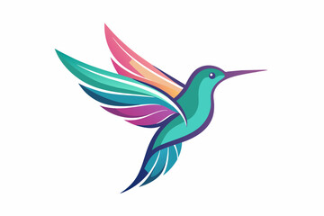 Humming bird logo on white background vector illustration