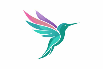 Humming bird logo on white background vector illustration