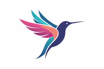 Humming bird logo on white background vector illustration