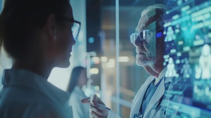 A close up of a medical professional explaining a treatment plan to a patient