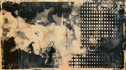 Fototapeta premium Aged newspaper halftone abstract dotted background and texture design idea 12: Design a series of book covers for classic novels, incorporating the aged newspaper halftone texture for a vintage litera