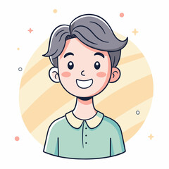 Minimalist person with a delighted expression, crafted in an adorable doodle style, Generative AI