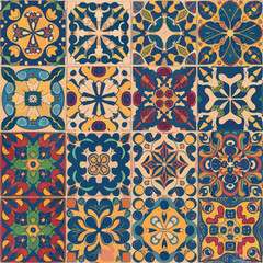2d vector illustration colorful vintage Seamless hi res Portuguese tiles abstract Artwork
