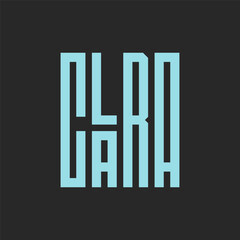 Clara name lettering design