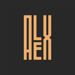 Alex name lettering design