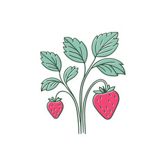 simple illustration of strawberry tree 