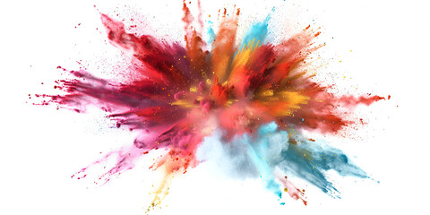 Colorful powder explosion on white background, 
