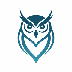 Naklejka premium Owl head logo design vector art illustration